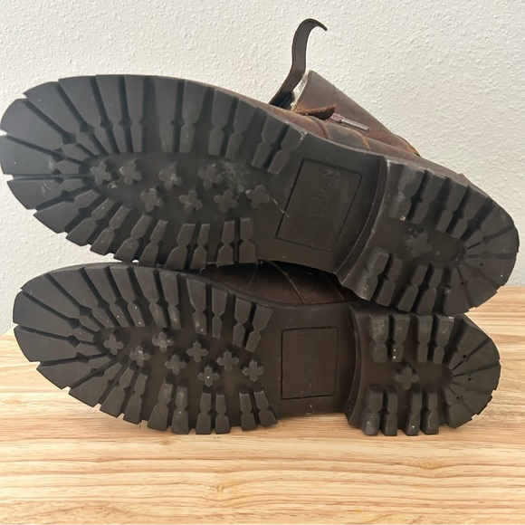 Ralph Lauren Brown Leather Shearling Boots | Cozy Winter Buckle Boots Size 7 - Picture 10 of 12